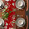 Festive Poinsettia Christmas Table Runner Elegant Linen Holiday & Wedding Poinsettia Table Decor