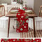 Festive Poinsettia Christmas Table Runner Elegant Linen Holiday & Wedding Poinsettia Table Decor