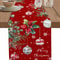 Festive Poinsettia Christmas Table Runner Elegant Linen Holiday & Wedding Poinsettia Table Decor