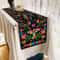 Mexican Floral Linen Table Runner for Fiesta, Day of the Dead and Dining Decor