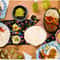 Mexican Floral Linen Table Runner for Fiesta, Day of the Dead and Dining Decor