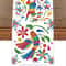 Mexican Floral Linen Table Runner for Fiesta, Day of the Dead and Dining Decor