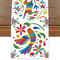 Mexican Floral Linen Table Runner for Fiesta, Day of the Dead and Dining Decor