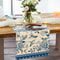 Blue White Porcelain Floral Birds Linen Farmhouse Table Runner For Dining Weddings 2