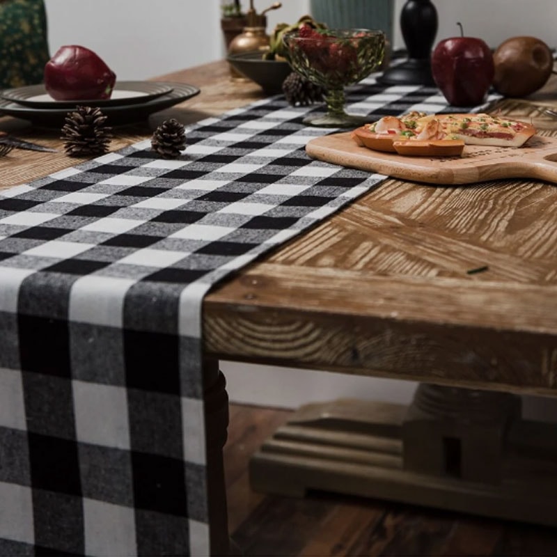 Rustic Farmhouse Black And White Checkered Tablecloth Classic Gingham Kitchen Dining Table Cover 4