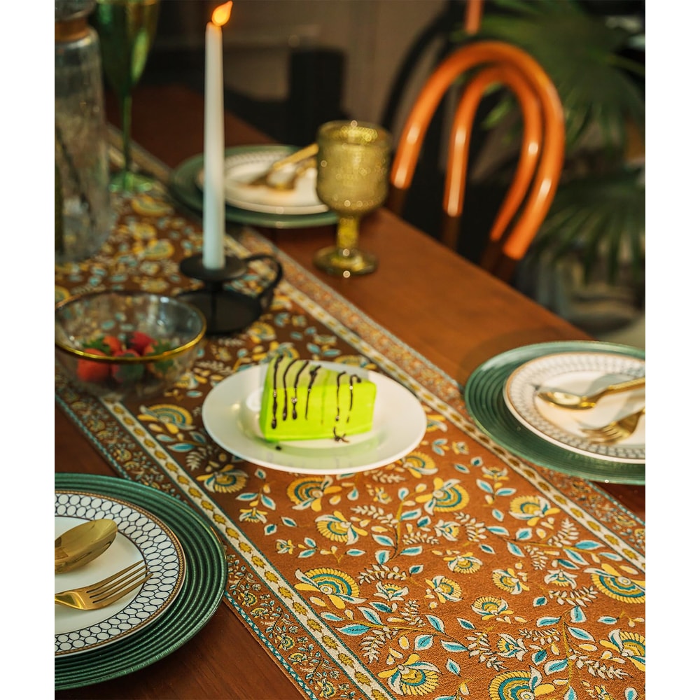 Retro Tassel Farmhouse Table Runner For Rustic Dining Table Decor 4