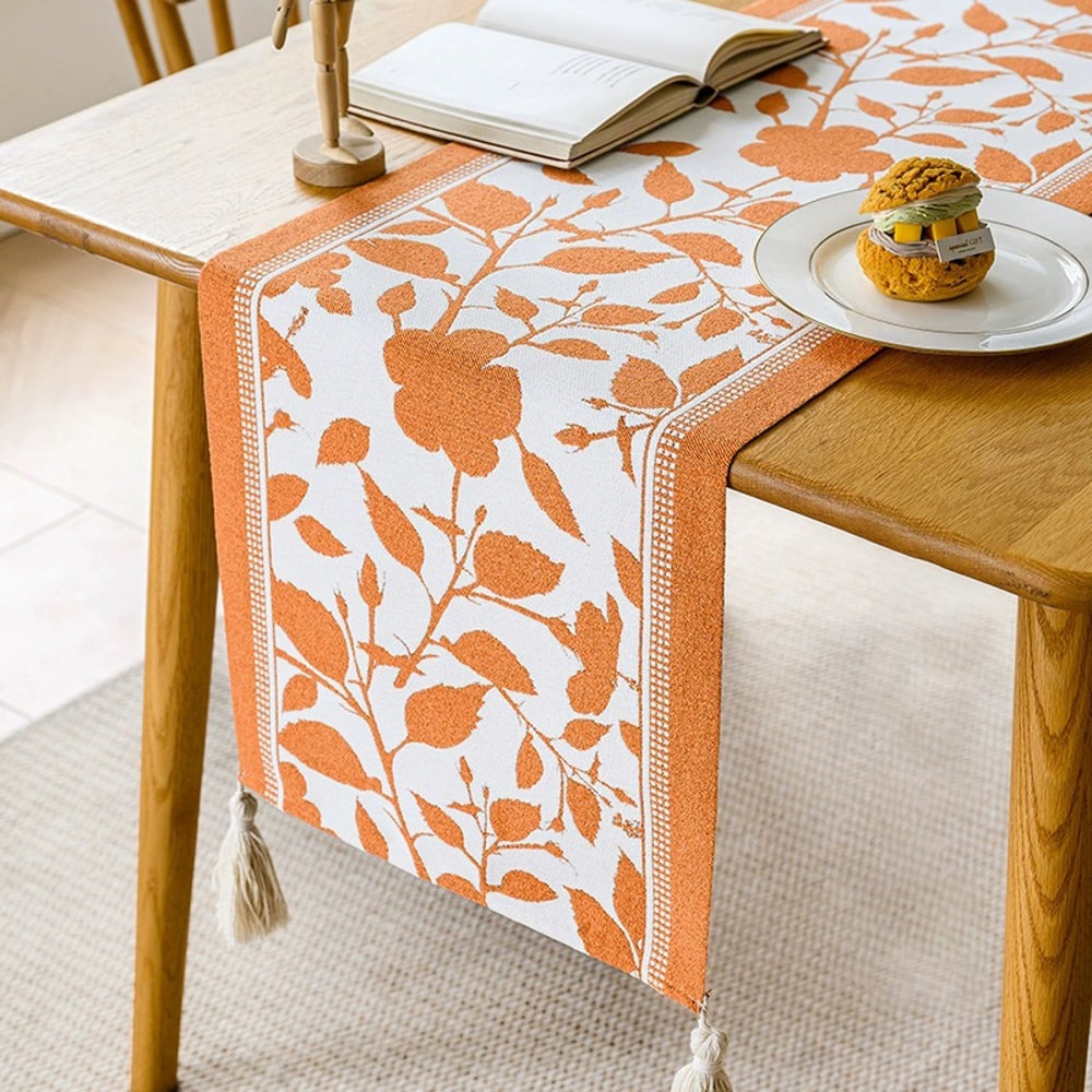 Retro Tassel Farmhouse Table Runner For Rustic Dining Table Decor 9