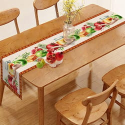 elegant rosh hashanah table runner linen shana tova decor with pomegranate & honey design