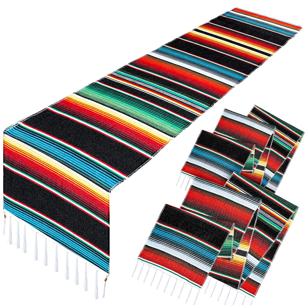 Mexican Serape Table Runner For Fiesta Party Wedding Birthday Table Decorations 0