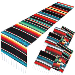 mexican serape table runner for fiesta party, wedding & birthday table decorations