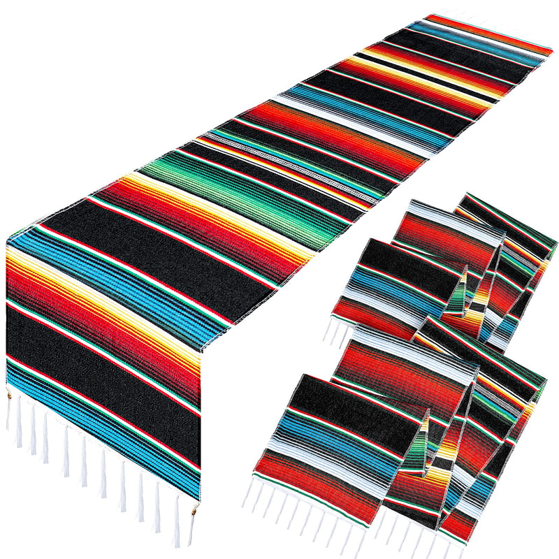 Mexican Serape Table Runner For Fiesta Party Wedding Birthday Table Decorations 3