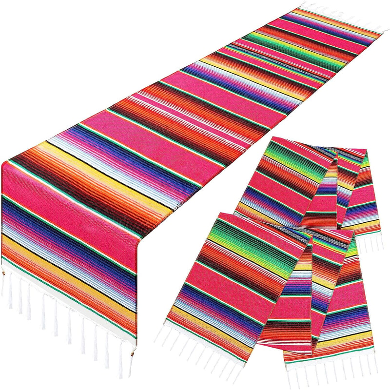 Mexican Serape Table Runner For Fiesta Party Wedding Birthday Table Decorations 4