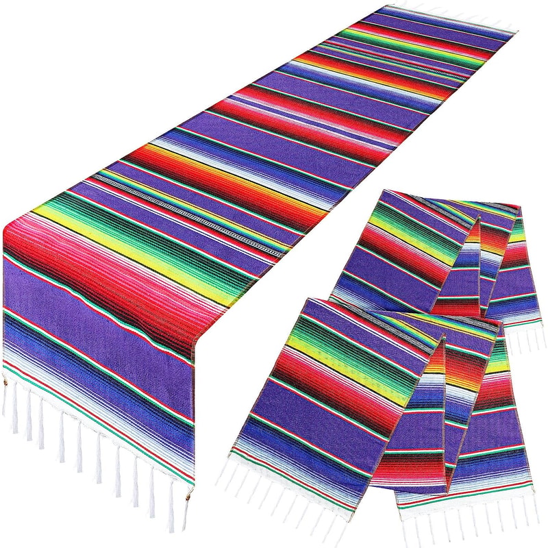 Mexican Serape Table Runner For Fiesta Party Wedding Birthday Table Decorations 5