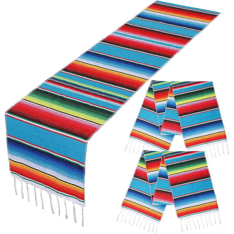 Mexican Serape Table Runner For Fiesta Party Wedding Birthday Table Decorations 6