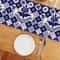 Elegant Mexican Blue Patchwork Table Runner For Dining Party Decor 3