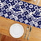 Elegant Mexican Blue Patchwork Table Runner For Dining Party Decor 3