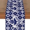 Elegant Mexican Blue Patchwork Table Runner For Dining Party Decor 4