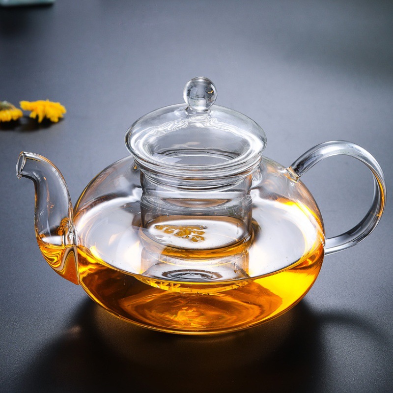 Clear Glass Teapot With Filter Handle For Puer Coffee And Loose Leaf Tea 1