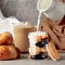 Wave Shape Beverage Glasses Set Glass Cups With Lids Straws For Juice Coffee Tea 2