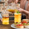 Wave Shape Beverage Glasses Set Glass Cups With Lids Straws For Juice Coffee Tea 3