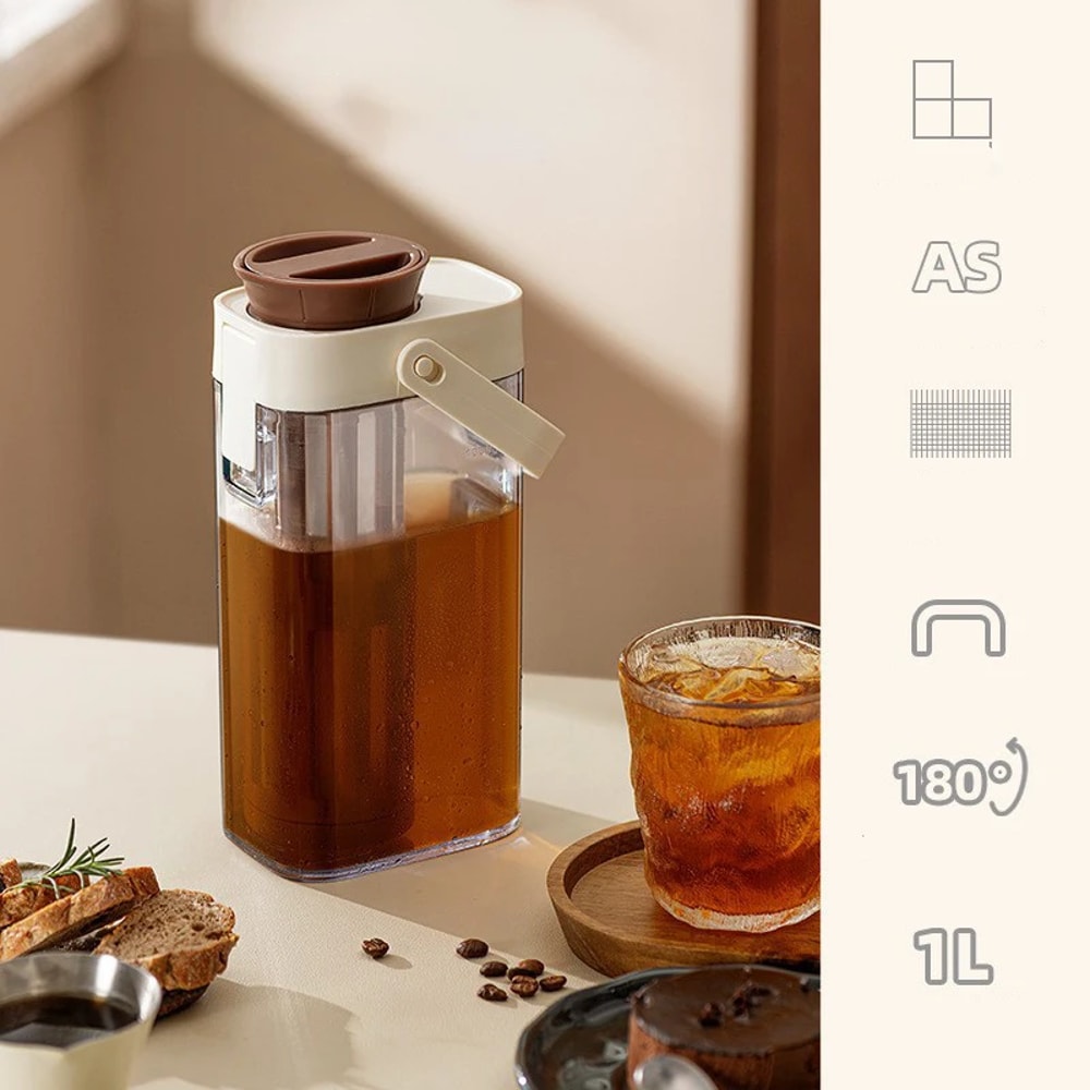 Cold Brew Coffee Maker Jar With Leak Proof Lid And Fruit Tea Infuser 4