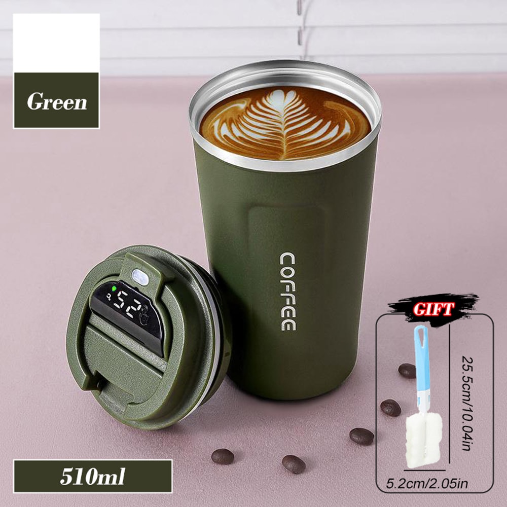 Smart TempGuard Portable Stainless Steel Travel Mug With Intelligent LED Temperature Display 5