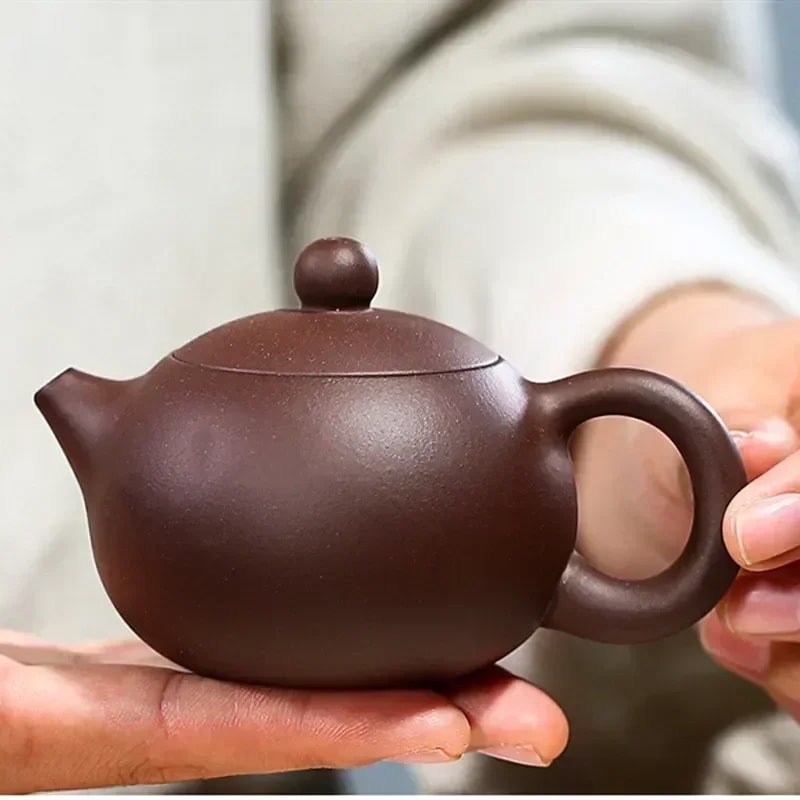 Authentic Yixing Purple Clay Xishi Teapot With Ball Infuser For Gongfu Tea 0