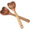 Heart Shaped Wooden Spoon Set For Cooking Long Handle Kitchen Gift 0