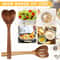 Heart Shaped Wooden Spoon Set For Cooking Long Handle Kitchen Gift 1