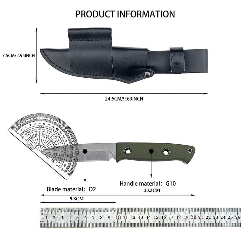 Portable Fixed Blade Knife with Belt Clip for Camping and Outdoor Utility