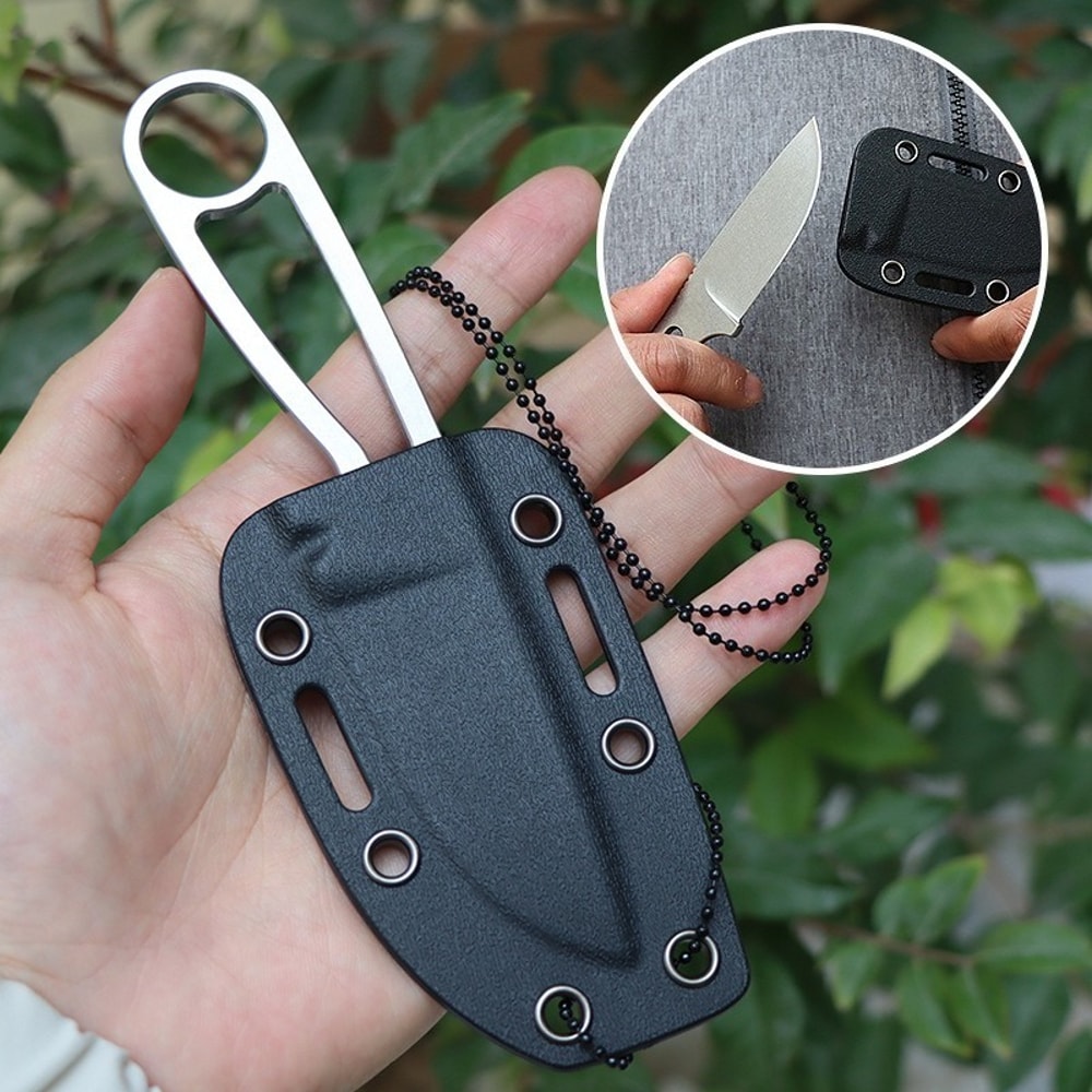 Lightweight Fixed Blade Camping Knife with Neck Chain