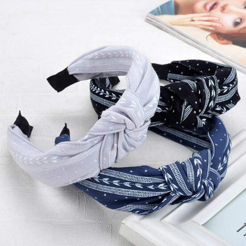 Wide Knotted Hairband For Women Non Slip Toothed Headband 1