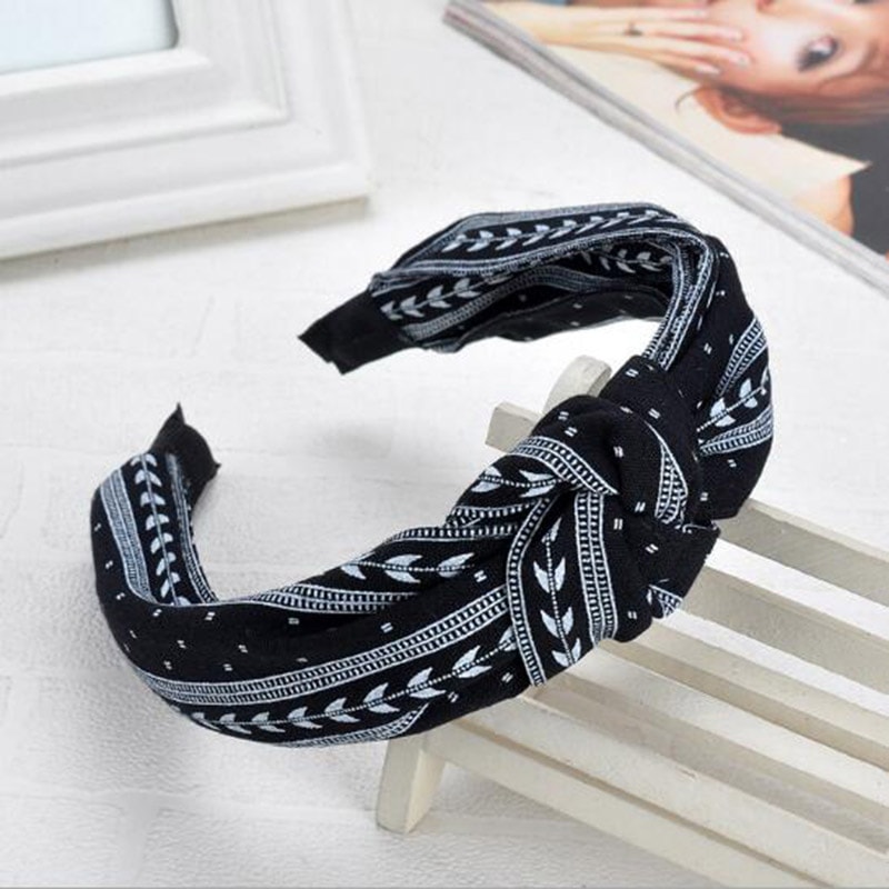 Wide Knotted Hairband For Women Non Slip Toothed Headband 2