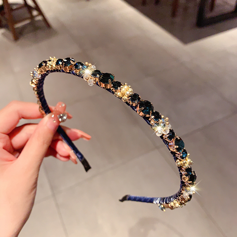Korean Crystal French Headband for Women Elegant Retro Hair Accessory