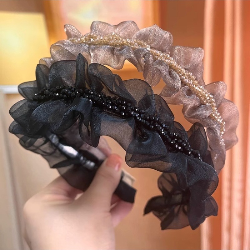 Elegant Crystal Mesh Hair Band Headband for Women Rhinestone Hair Accessory for Weddings & Daily Style