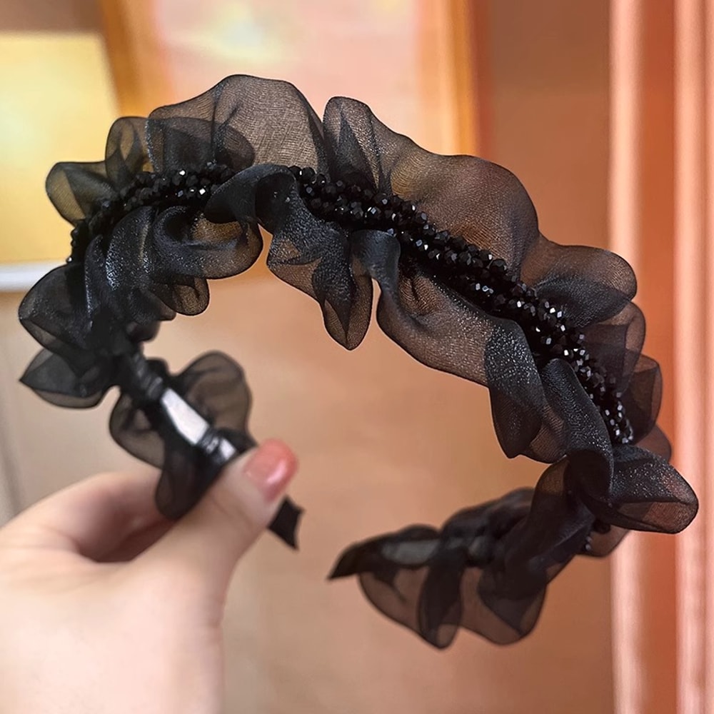 Elegant Crystal Mesh Hair Band Headband for Women Rhinestone Hair Accessory for Weddings & Daily Style