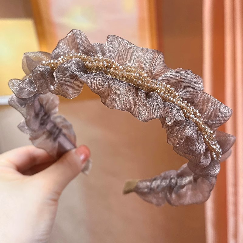 Elegant Crystal Mesh Hair Band Headband for Women Rhinestone Hair Accessory for Weddings & Daily Style