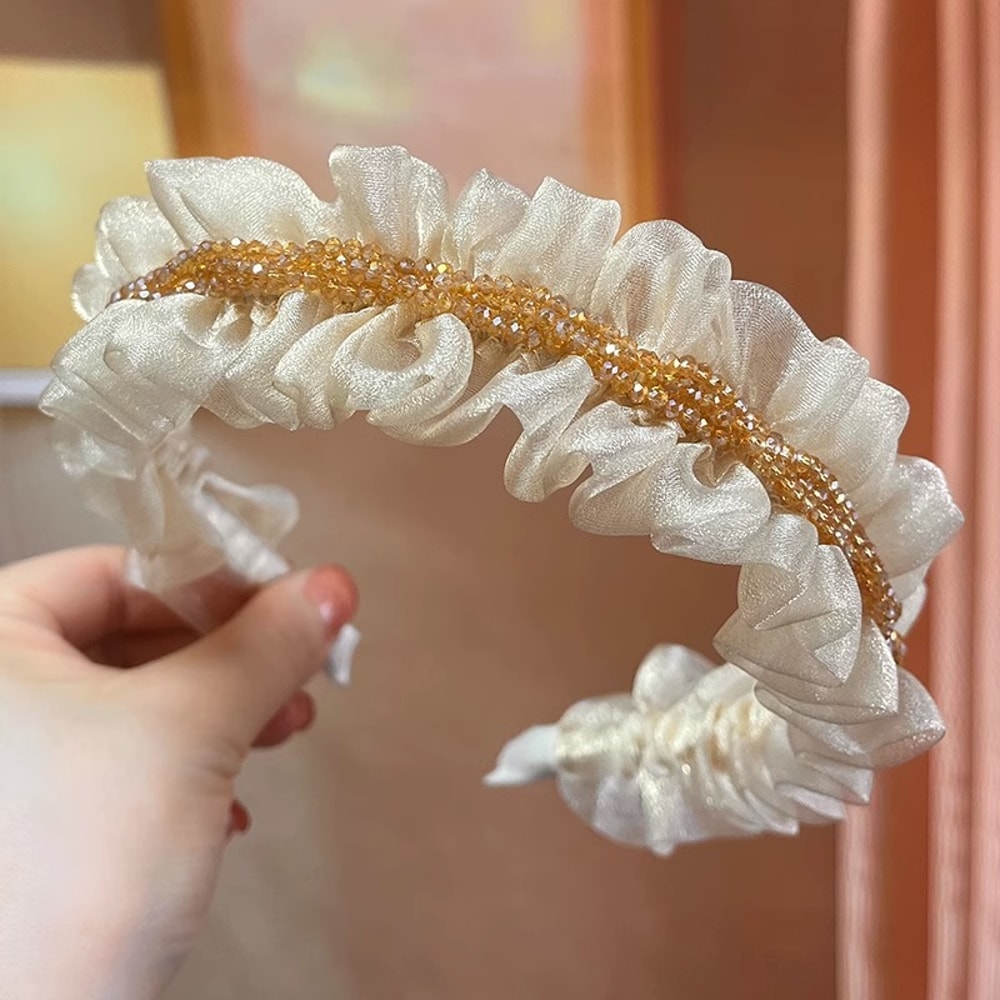 Elegant Crystal Mesh Hair Band Headband for Women Rhinestone Hair Accessory for Weddings & Daily Style