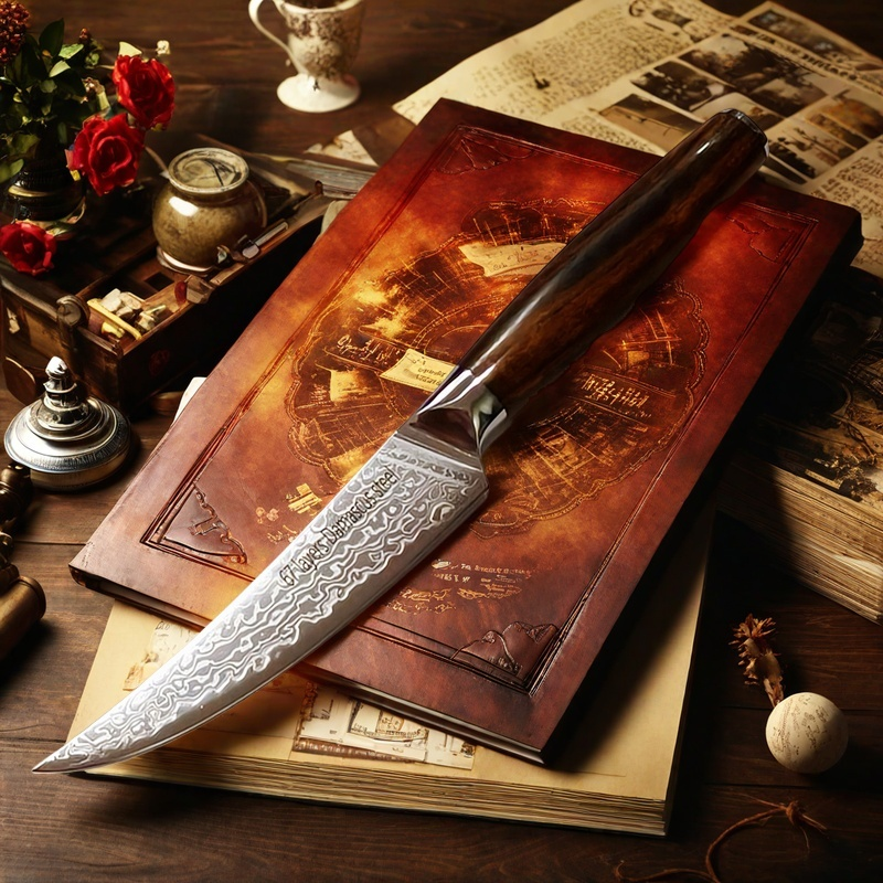 Damascus Steak Knife With Ebony Handle For Precision Kitchen Cutting 2