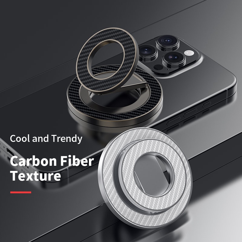 Premium Carbon Fiber MagSafe Phone Ring Holder Magnetic Phone Grip Stand 1