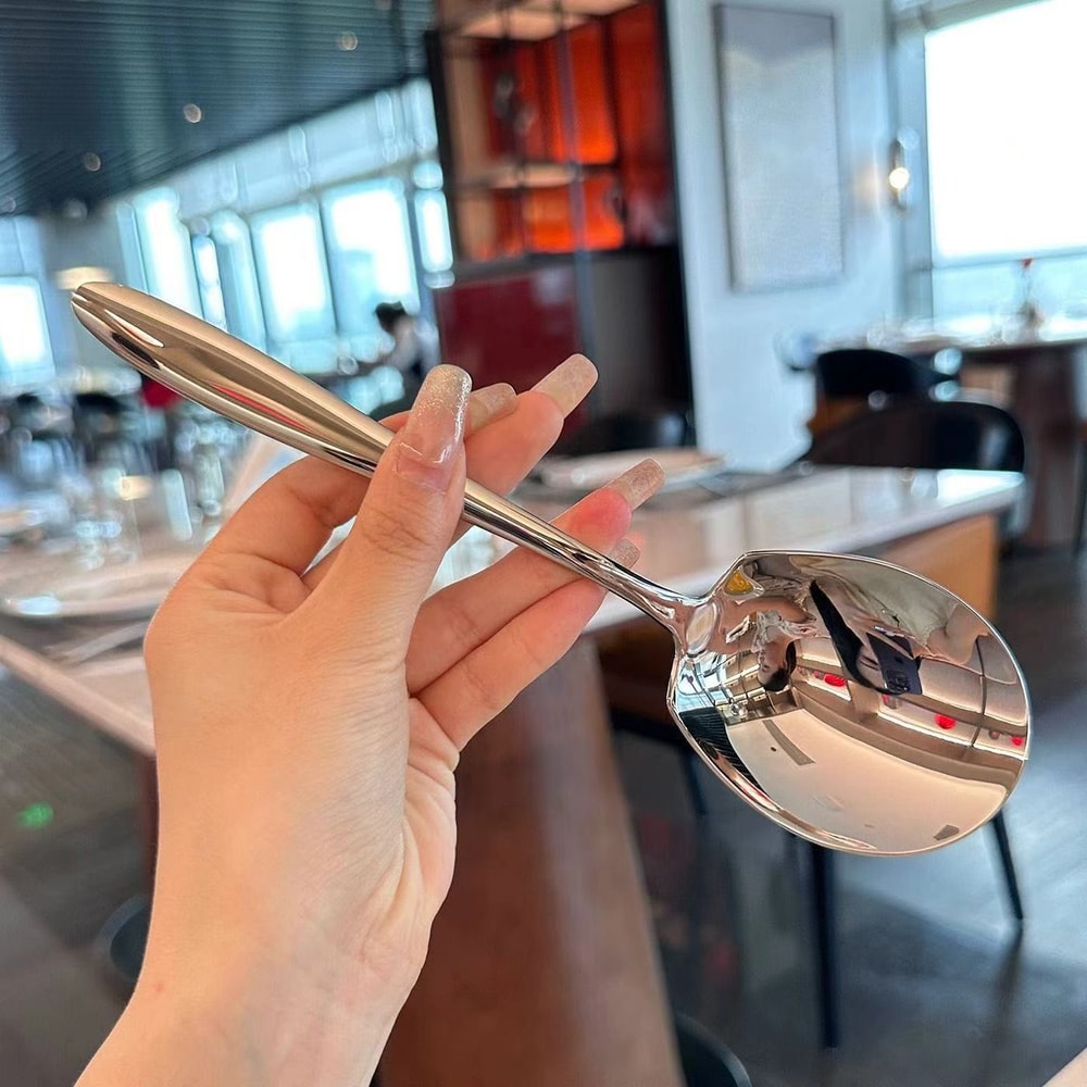 Big Head Large Stainless Steel Serving Spoon Durable Kitchen Dining Tool Dishwasher Safe Kitchen S 2