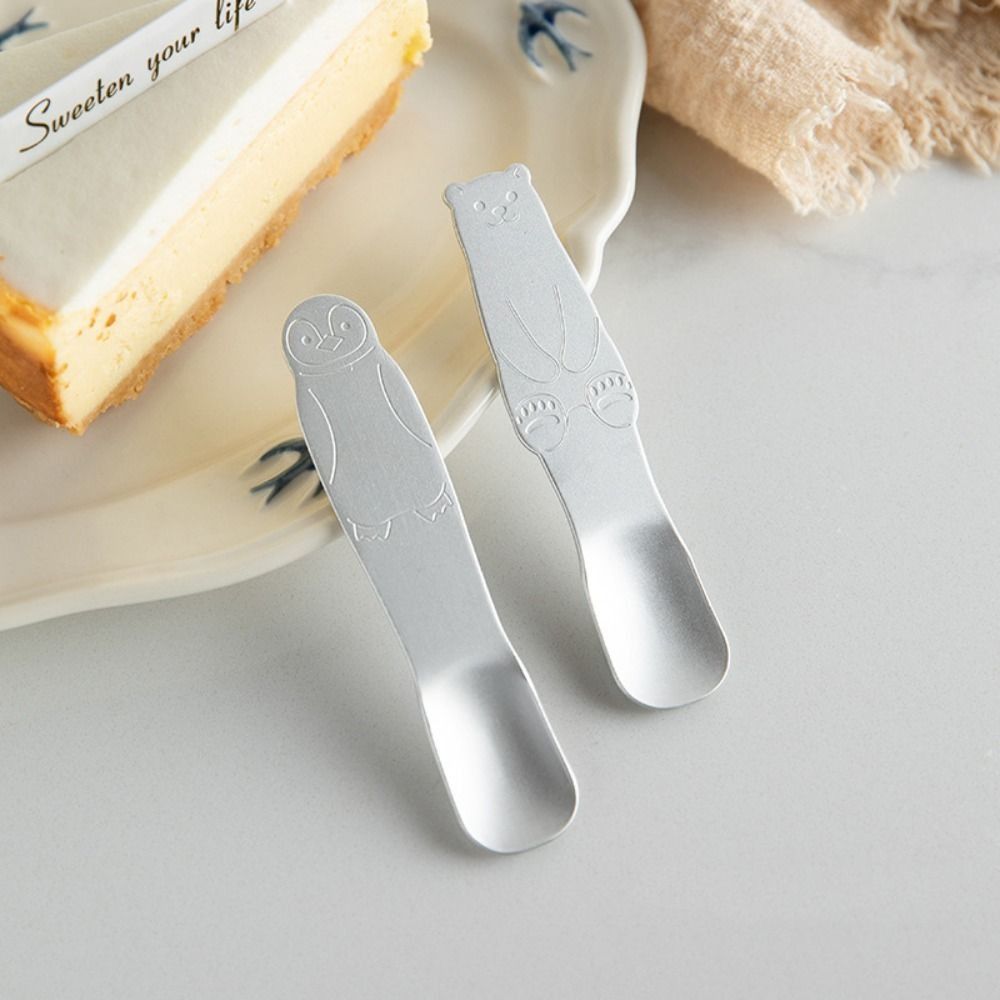 Self Melting Aluminum Ice Cream Spoon With Cute Bear And Penguin Design 0