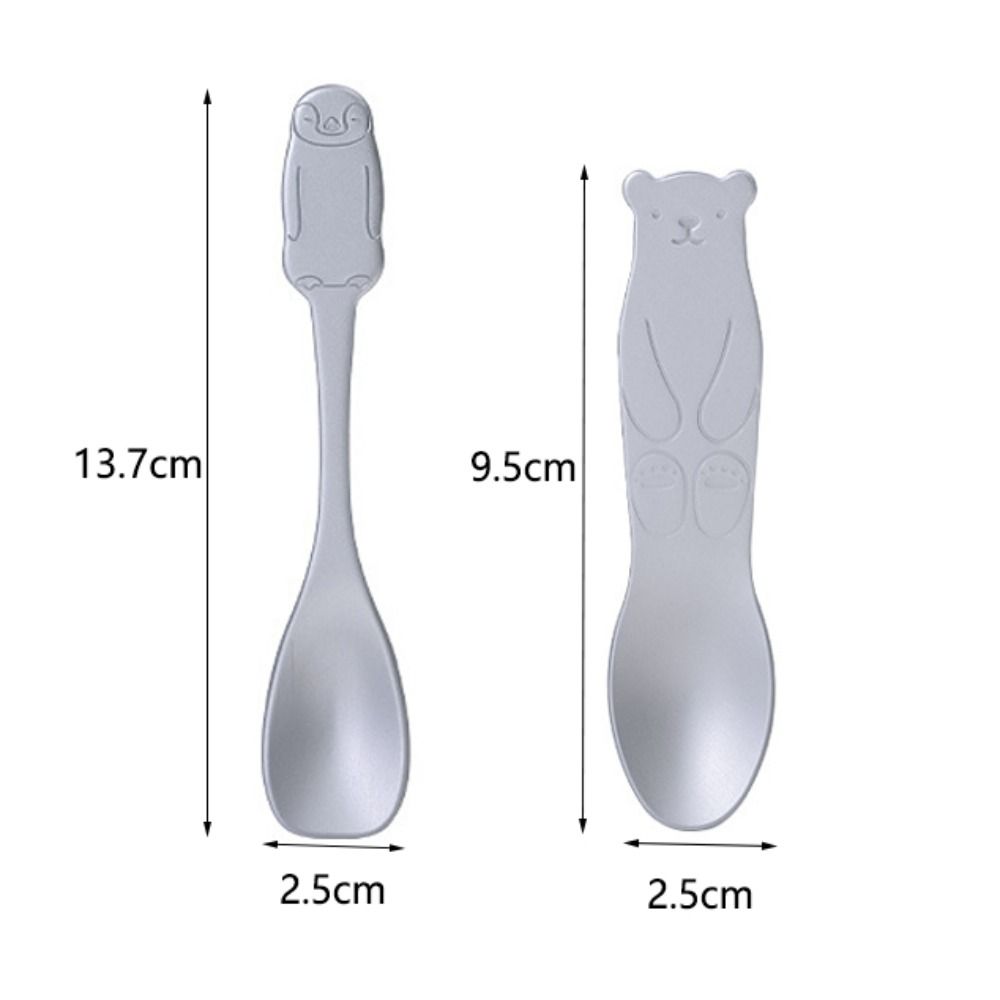 Self Melting Aluminum Ice Cream Spoon With Cute Bear And Penguin Design 4