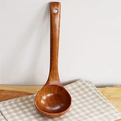 premium solid wooden cooking spoon durable non stick safe kitchen spoon & soup ladle