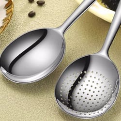 premium stainless steel serving spoons heat insulated kitchen scoop & dining spoon set