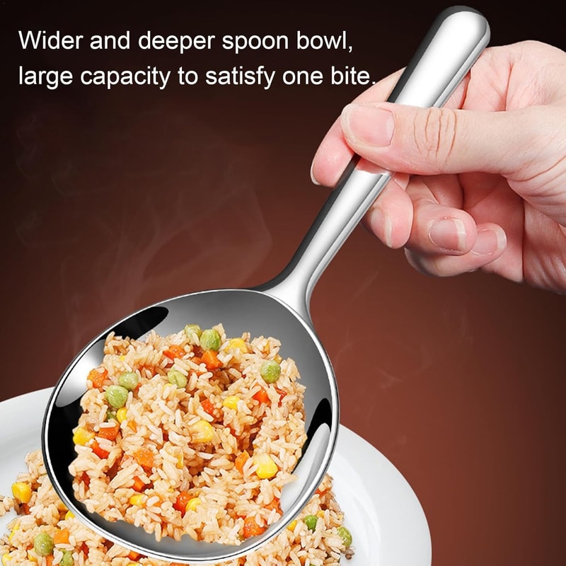 Premium Stainless Steel Serving Spoons Heat Insulated Kitchen Scoop Dining Spoon Set 3