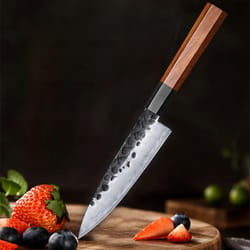 premium petty knife kitchen utility knife with composite steel blade & premium rosewood handle