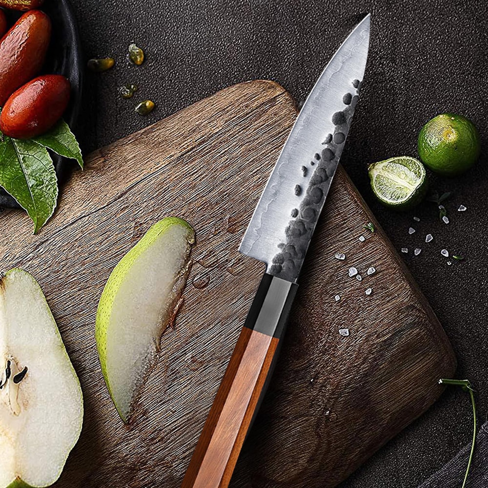 Premium Petty Knife Kitchen Utility Knife with Composite Steel Blade & Premium Rosewood Handle