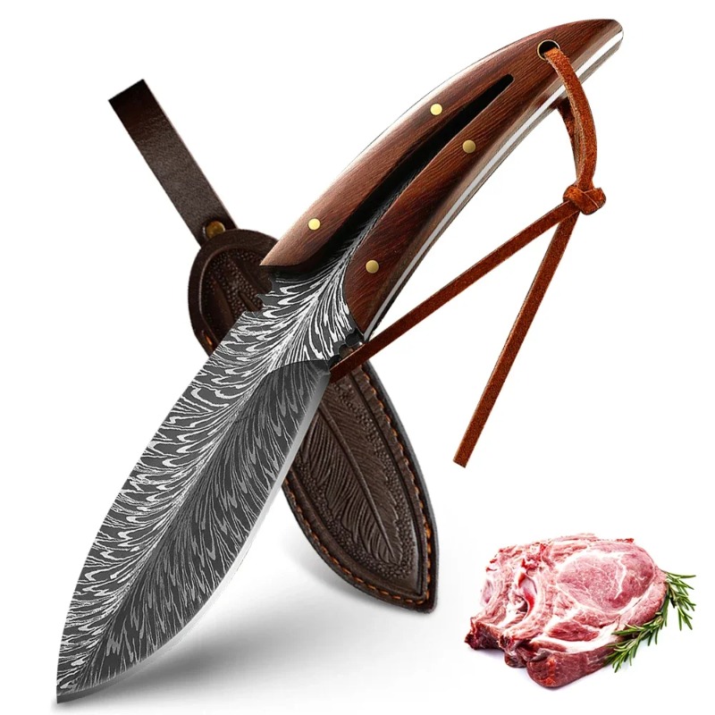 Professional Forged Kitchen Boning Knife Precision Meat Cutting & Chef Knife with Holster