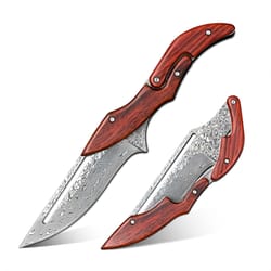 premium damascus steel camping folding knife rugged pocket knife